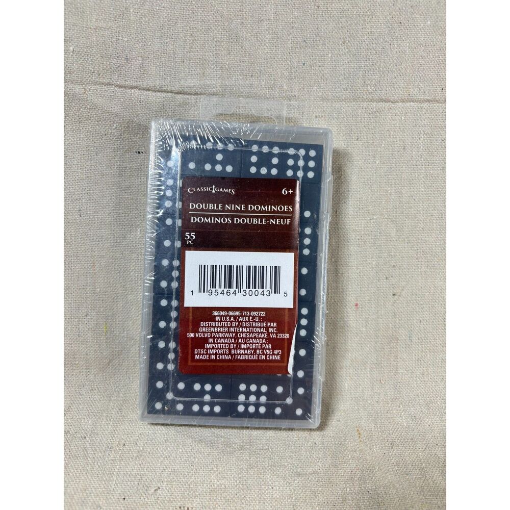 Classic Games Double Nine Dominoes 55 Pc Set Sealed NIB